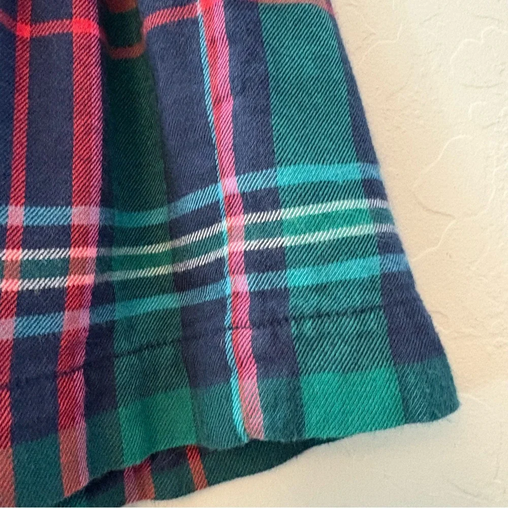 Gymboree green, blue, pink and red plaid print girls skirt size XS 4
